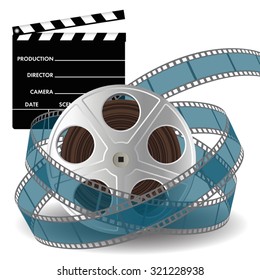 Movie Clapper Film Reel Film Strip Stock Vector (Royalty Free ...