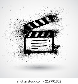 Movie clapper grunge icon