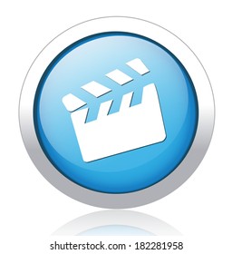 movie clapper icon / button