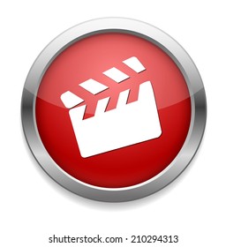 movie clapper icon / button
