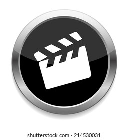movie clapper icon / button