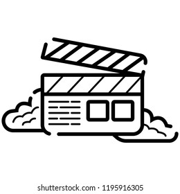 movie clapper icon, cinema vector icon, video icon