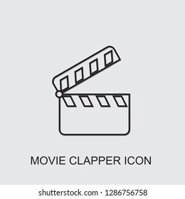 movie clapper icon . Editable line movie clapper icon from media. Trendy movie clapper icon for web and mobile.