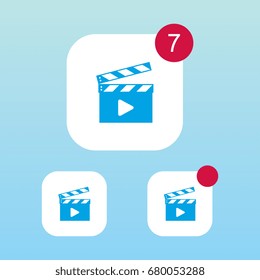 Movie Clapper Icon With Notification