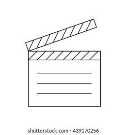 Movie clapper icon, outline style