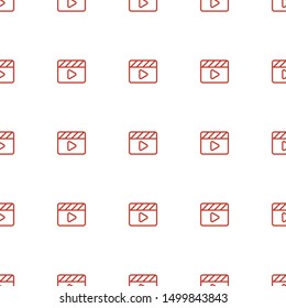 movie clapper icon pattern seamless white background. Editable outline movie clapper icon. movie clapper icon pattern for web and mobile.