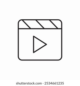 Vector de signo de icono de claqueta de película