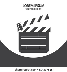 Movie clapper icon. Simple design for web and mobile
