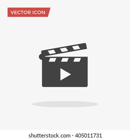 Movie clapper Icon in trendy flat style isolated on grey background. Clapperboard
symbol for your web design, logo, UI. Vector illustration, EPS10.
