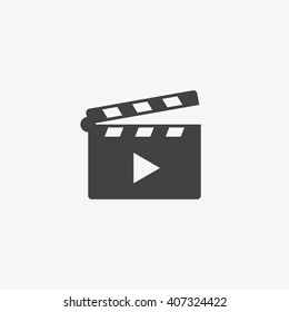 Movie clapper Icon in trendy flat style isolated on grey background. Clapperboard symbol for your web design, logo, UI. Vector illustration, EPS10.