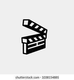 Movie clapper icon. Vector clapper
