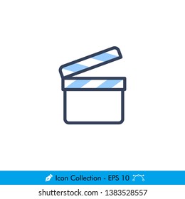 Movie Clapper Icon / Vector - In Color Design