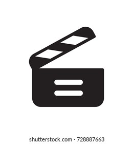 movie clapper icon vector isolated on white background