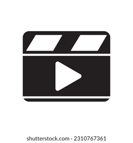 movie clapper icon vector template illustration logo design