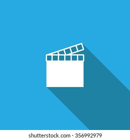 movie clapper icon,long shadow