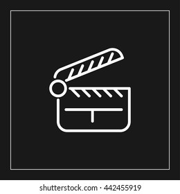 movie clapper line icon