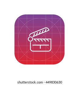 movie clapper line icon