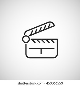 movie clapper line icon