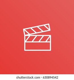 movie clapper line icon