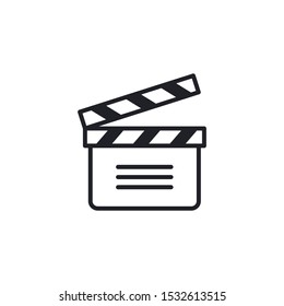 Movie Clapper Line Icon Vector Symbol Eps