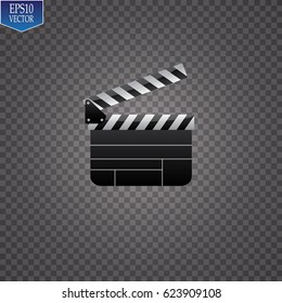 Movie clapper on a transparent background