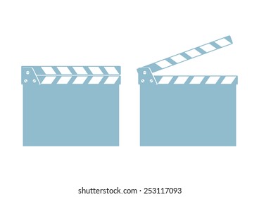 Movie clapper on white background 