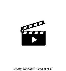 Movie clapper open icon vector 