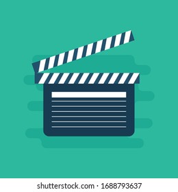 Movie clapper open icon vector flat design