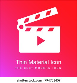 Movie Clapper Open red and pink gradient material white icon minimal design