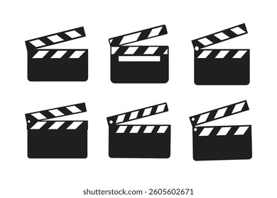 movie clapper sign icon vector art silhouette