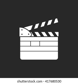 Movie clapper slapstick  sign simple icon on  background