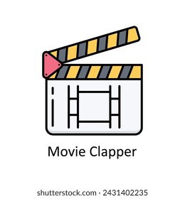 Movie Clapper vector filled outline Icon Design illustration. Graphic Design Symbol on White background EPS 10 File