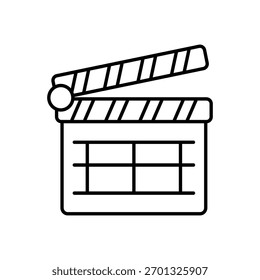 Icono de Vector de clapper de película ilustración de stock