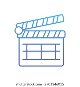 Icono de Vector de clapper de película ilustración de stock