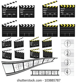 movie clapper white and yellow illustration and film