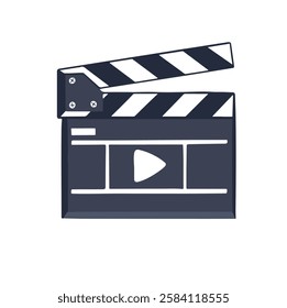 Movie clapperboard, director, film symbol, vector illustration