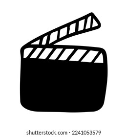 Movie clapperboard in doodle style