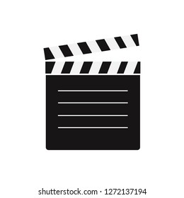 Movie clapperboard. Film action board, cinematography vector illustration