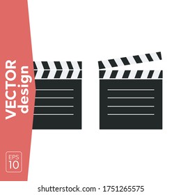 Movie clapperboard. Film action board, cinematography vector illustration