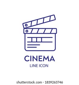 Movie clapperboard or film clapboard flat vector icon for video apps and websites