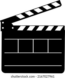 Movie clapperboard or film clapboard flat vector icon for video apps and websites