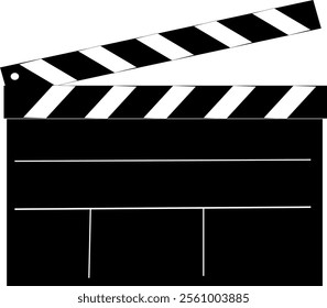 Movie clapperboard or film clapboard line art vector icon for video apps and websites