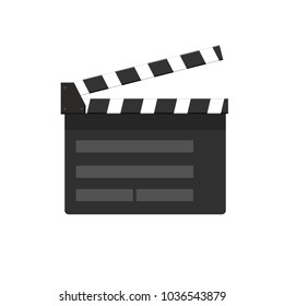 Movie clapperboard. Film clapper. Vector illustration. Clapperboard for making a video clip, board clap for movie production