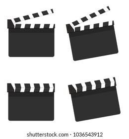 Movie clapperboard. Film clapper. Vector illustration. Clapperboard for making a video clip, board clap for movie production