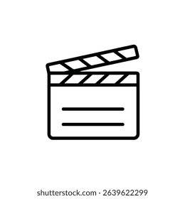 Movie clapperboard filmmaking production icon symbol