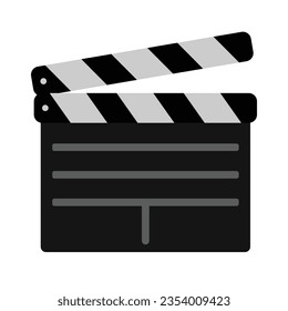 movie clapperboard flat vector illustration logo icon clipart isolated on white background