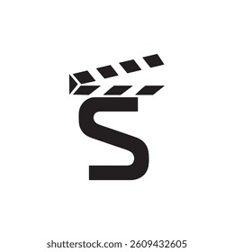 Movie clapperboard icon,  black and white