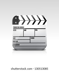 Movie clapperboard icon eps10