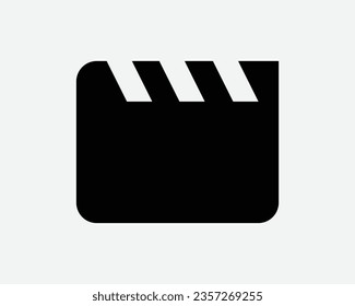Movie Clapperboard Icon Film Cinema Video Clapboard Clap Board Action Scene Studio Media Entertainment Industry Black White Shape Vector Sign Symbol