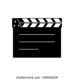 Movie clapperboard on white background, isolated vector icon 